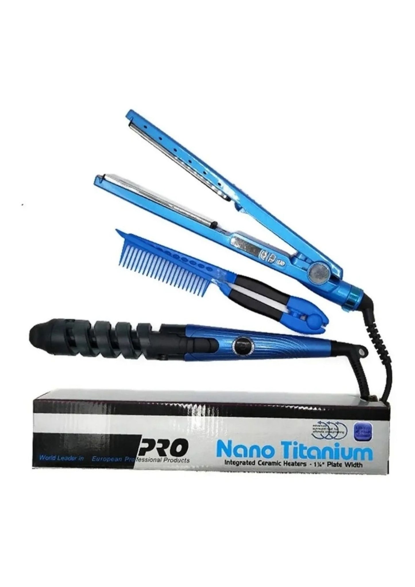 Combo Nano Plancha Cabello + Rizadora